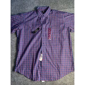 Berkley Jensey Dress Shirt NWT Men's XL Blue Plaid Wrinkle Free Collared‎ Button